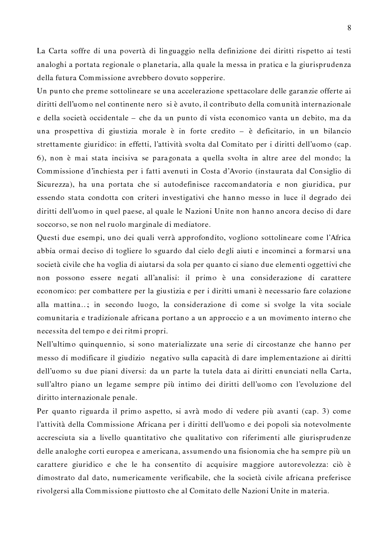 Anteprima della tesi: Per un modello africano di garanzie dei diritti dell'uomo - Lineamenti del recente sviluppo dei diritti umani in Africa Occidentale Subsahariana, Pagina 2