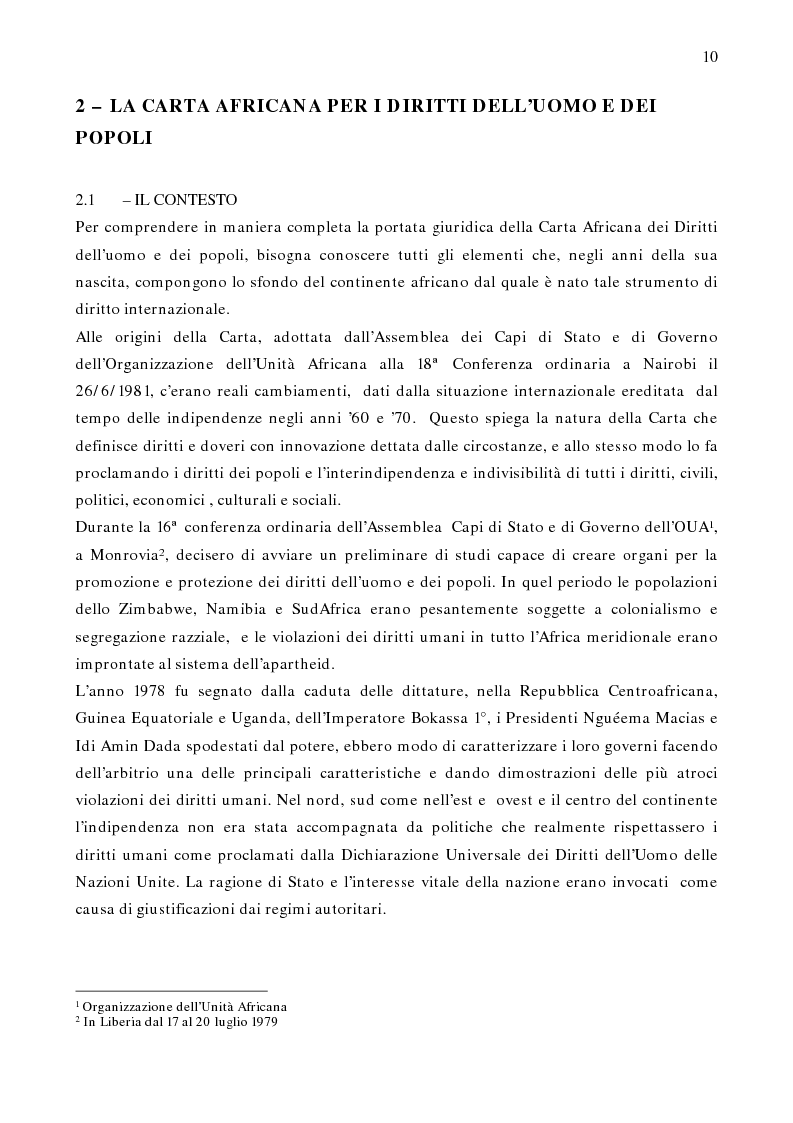 Anteprima della tesi: Per un modello africano di garanzie dei diritti dell'uomo - Lineamenti del recente sviluppo dei diritti umani in Africa Occidentale Subsahariana, Pagina 4