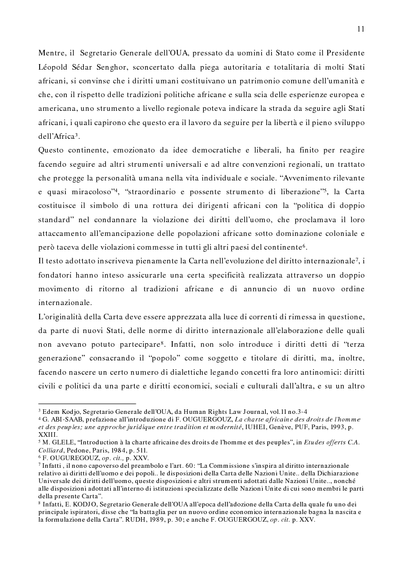 Anteprima della tesi: Per un modello africano di garanzie dei diritti dell'uomo - Lineamenti del recente sviluppo dei diritti umani in Africa Occidentale Subsahariana, Pagina 5