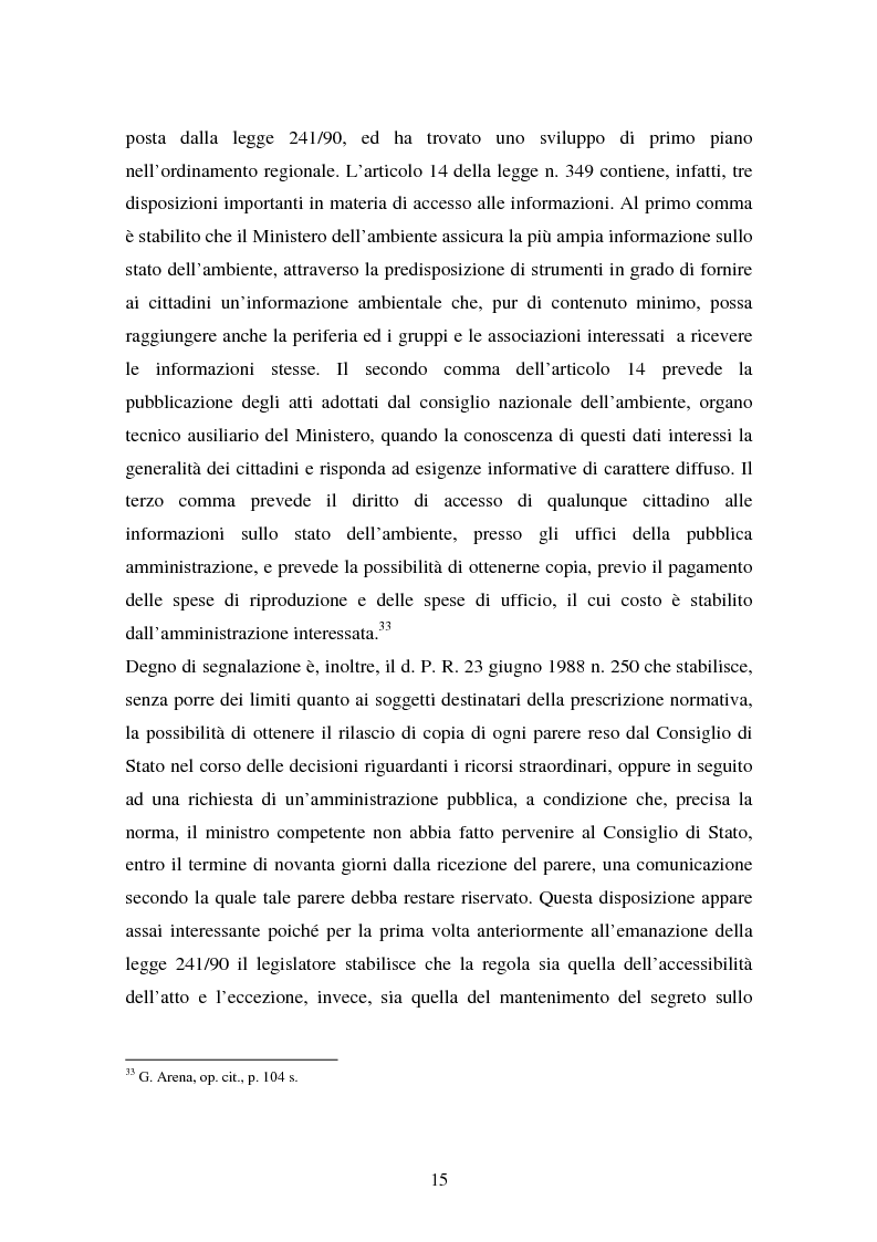 Anteprima della tesi: Il diritto di accesso ai documenti amministrativi, Pagina 15