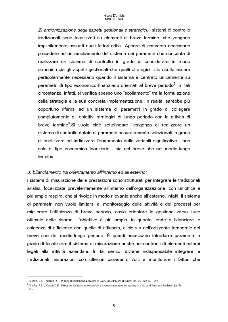 Anteprima della tesi: Balanced scorecard e valutazione delle prestazioni aziendali: impatto sul sistema di incentivazione e responsabilizzazione, Pagina 6