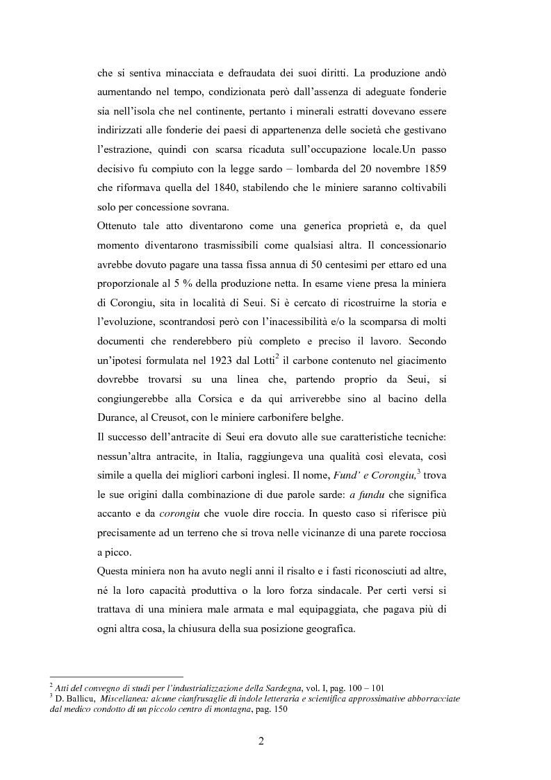 Anteprima della tesi: Storia e storia operaia della miniera di Seui, Pagina 2