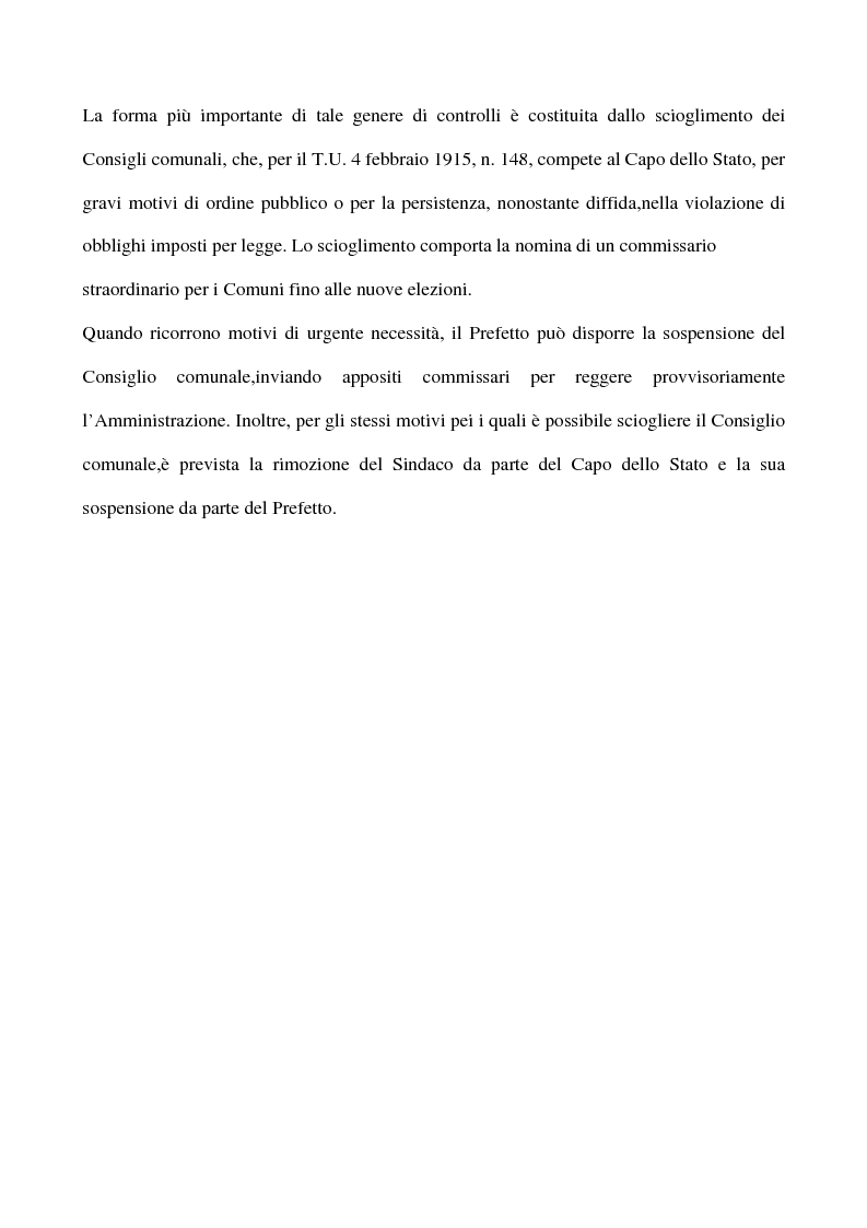 Anteprima della tesi: Il sistema dei controlli sui comuni, Pagina 10