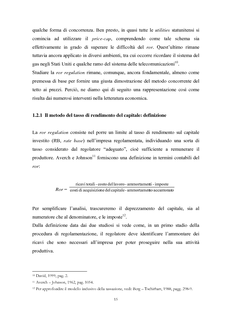 Anteprima della tesi: La Regolamentazione dei servizi di pubblica utilità: valutazioni contabili e finanziarie, Pagina 11