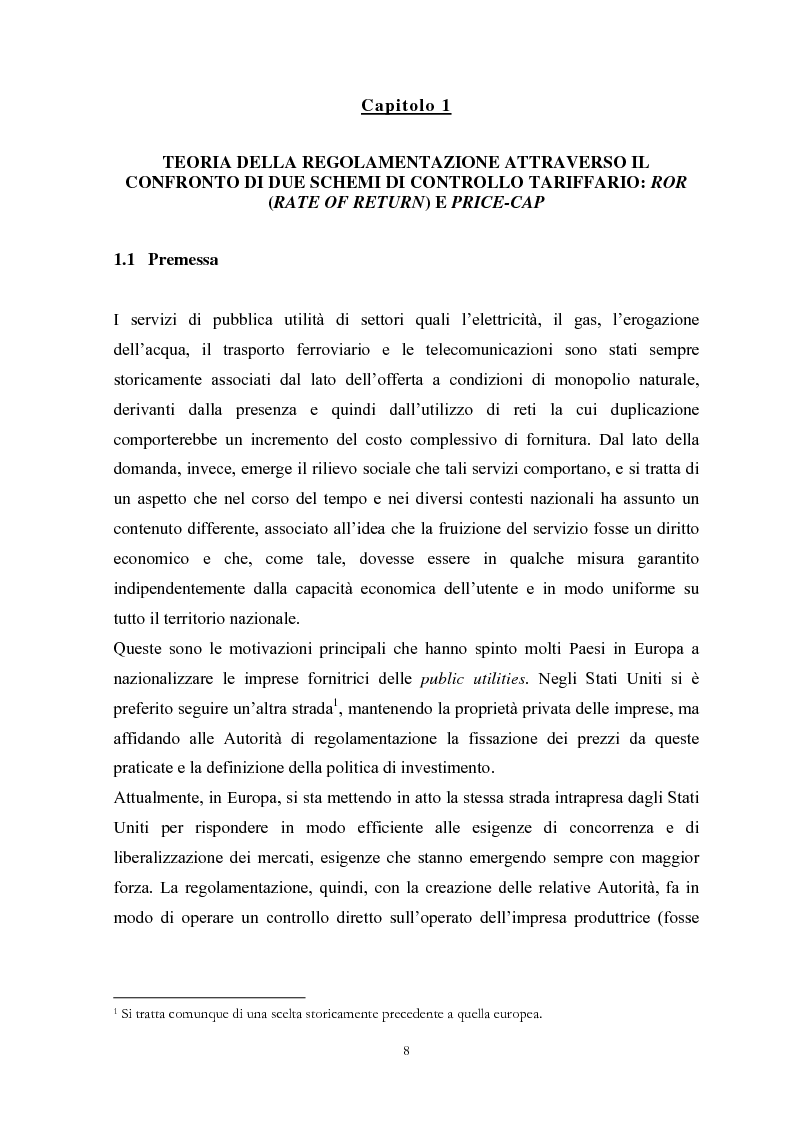 Anteprima della tesi: La Regolamentazione dei servizi di pubblica utilità: valutazioni contabili e finanziarie, Pagina 4