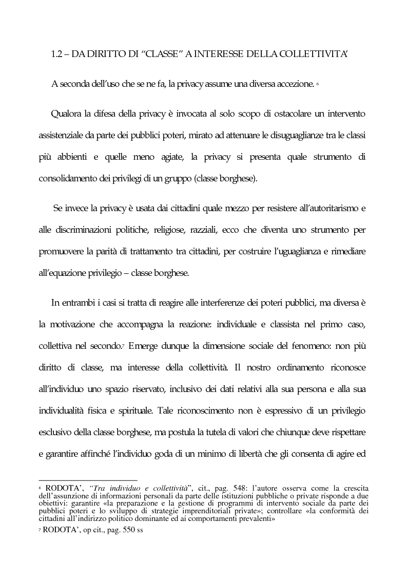 Anteprima della tesi: La tutela penale della privacy, Pagina 3