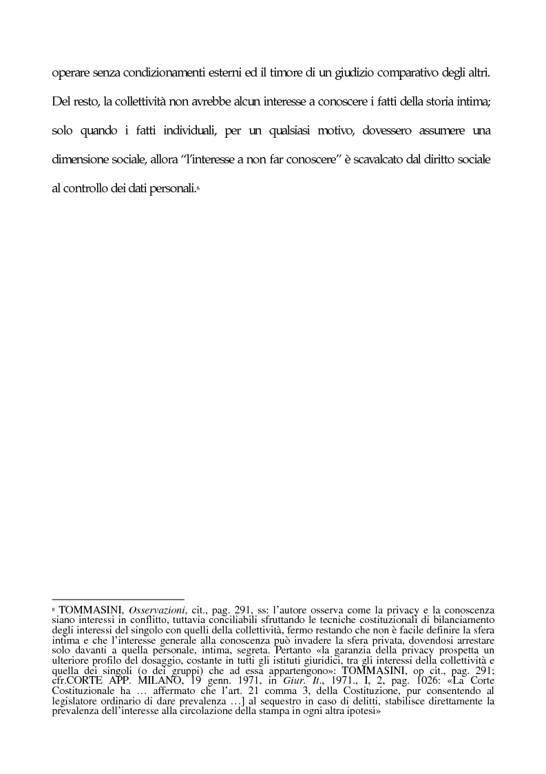Anteprima della tesi: La tutela penale della privacy, Pagina 4