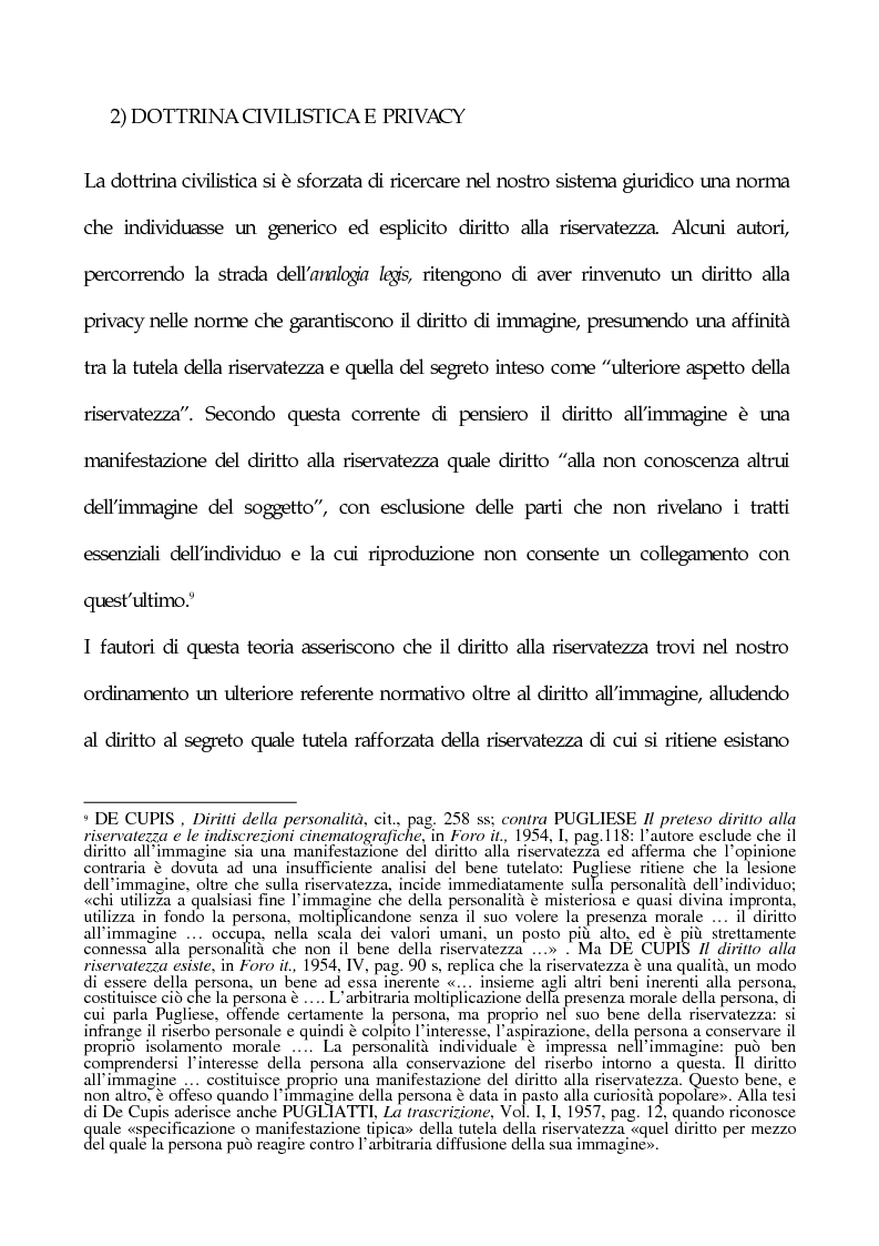 Anteprima della tesi: La tutela penale della privacy, Pagina 5