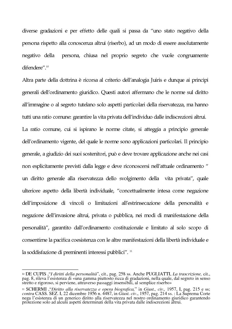 Anteprima della tesi: La tutela penale della privacy, Pagina 6