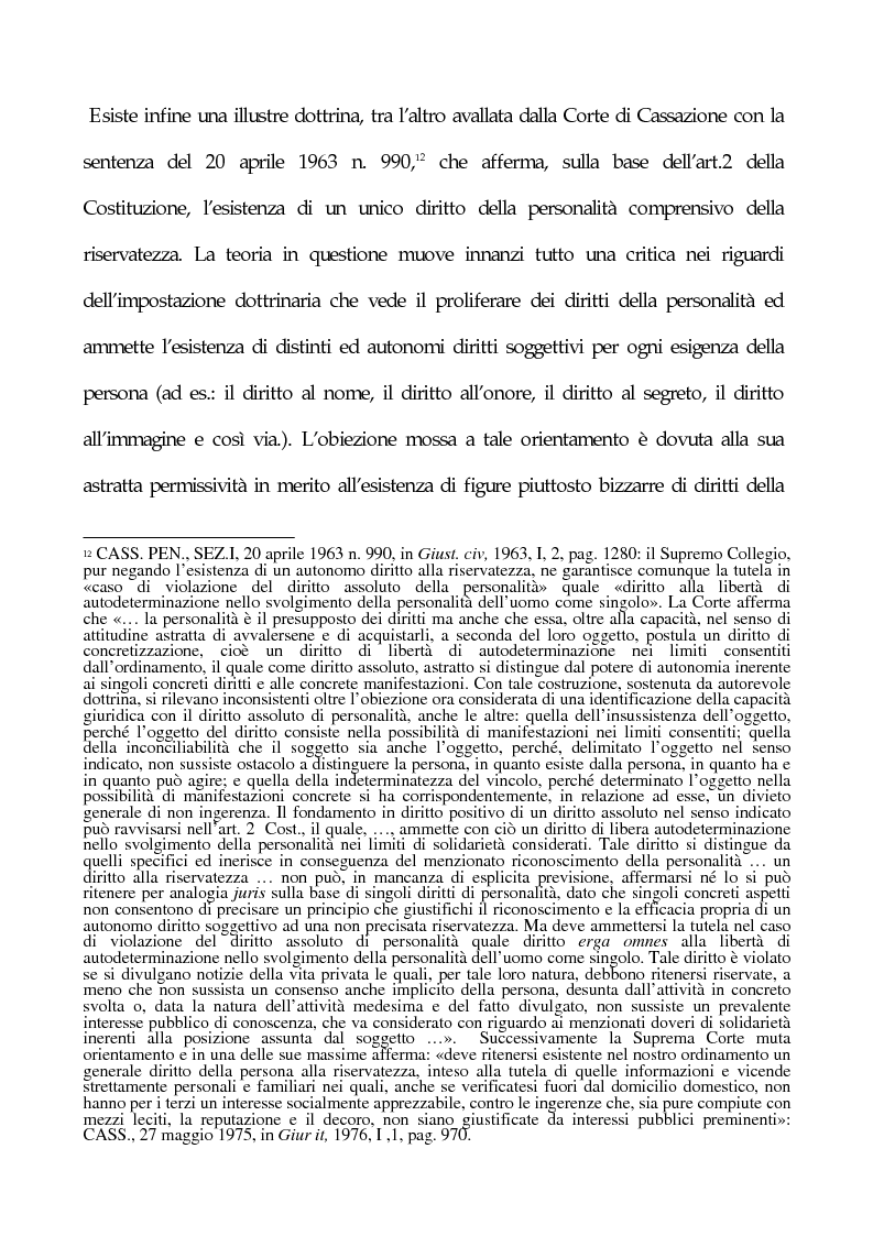 Anteprima della tesi: La tutela penale della privacy, Pagina 7