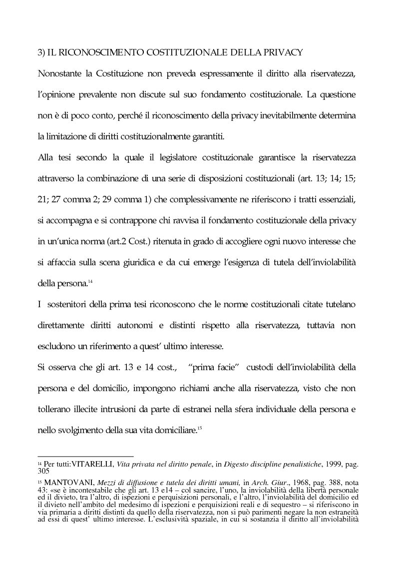 Anteprima della tesi: La tutela penale della privacy, Pagina 9