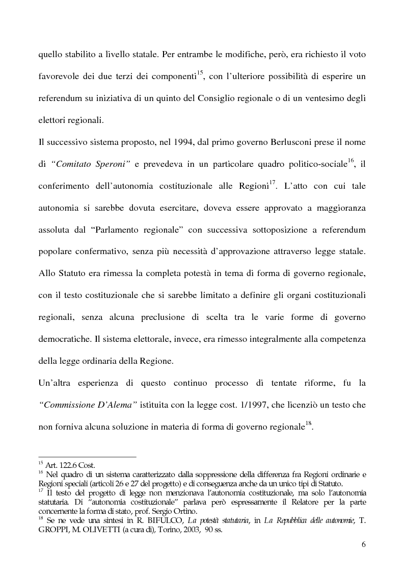 Anteprima della tesi: La potestà statutaria: il caso Calabria, Pagina 6