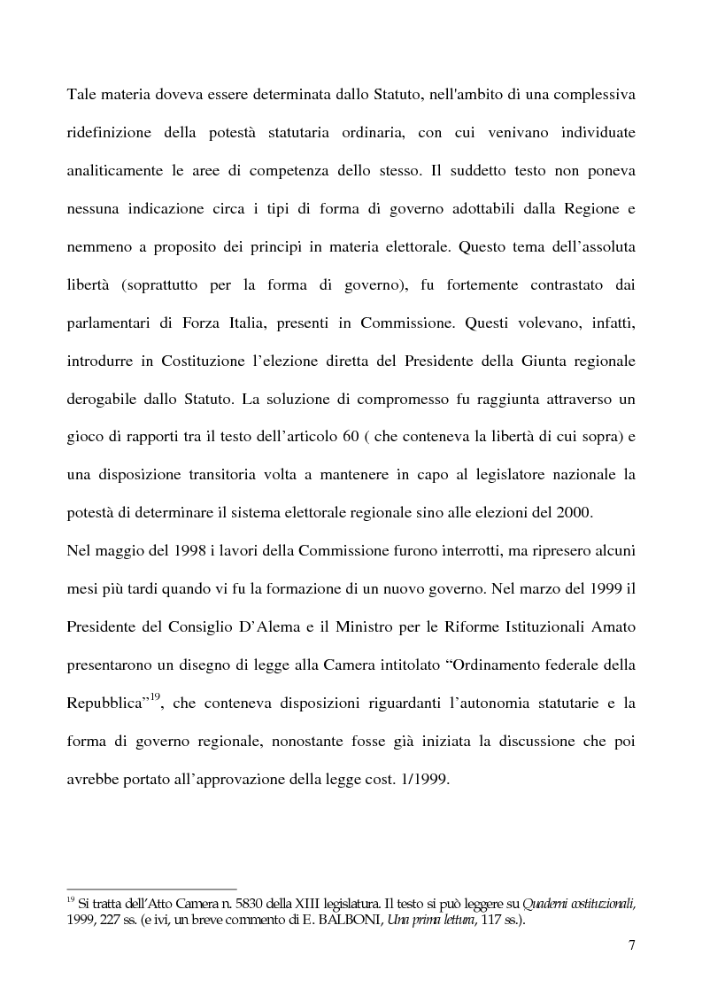 Anteprima della tesi: La potestà statutaria: il caso Calabria, Pagina 7
