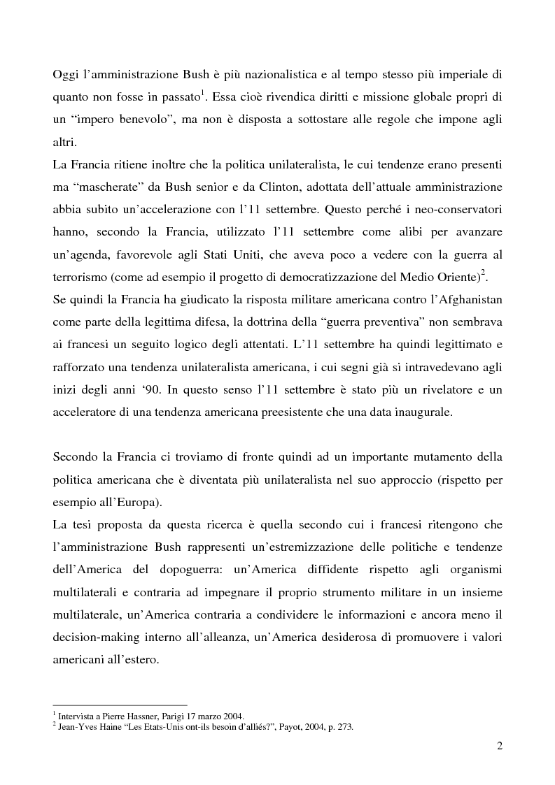 Anteprima della tesi: L'immagine degli Stati Uniti in Francia dopo l'11 settembre, Pagina 2