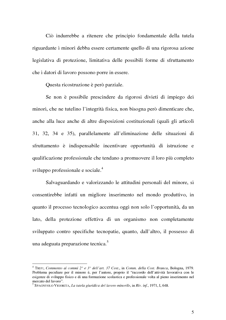 Anteprima della tesi: Il Lavoro dei minori e l'Apprendistato, Pagina 4