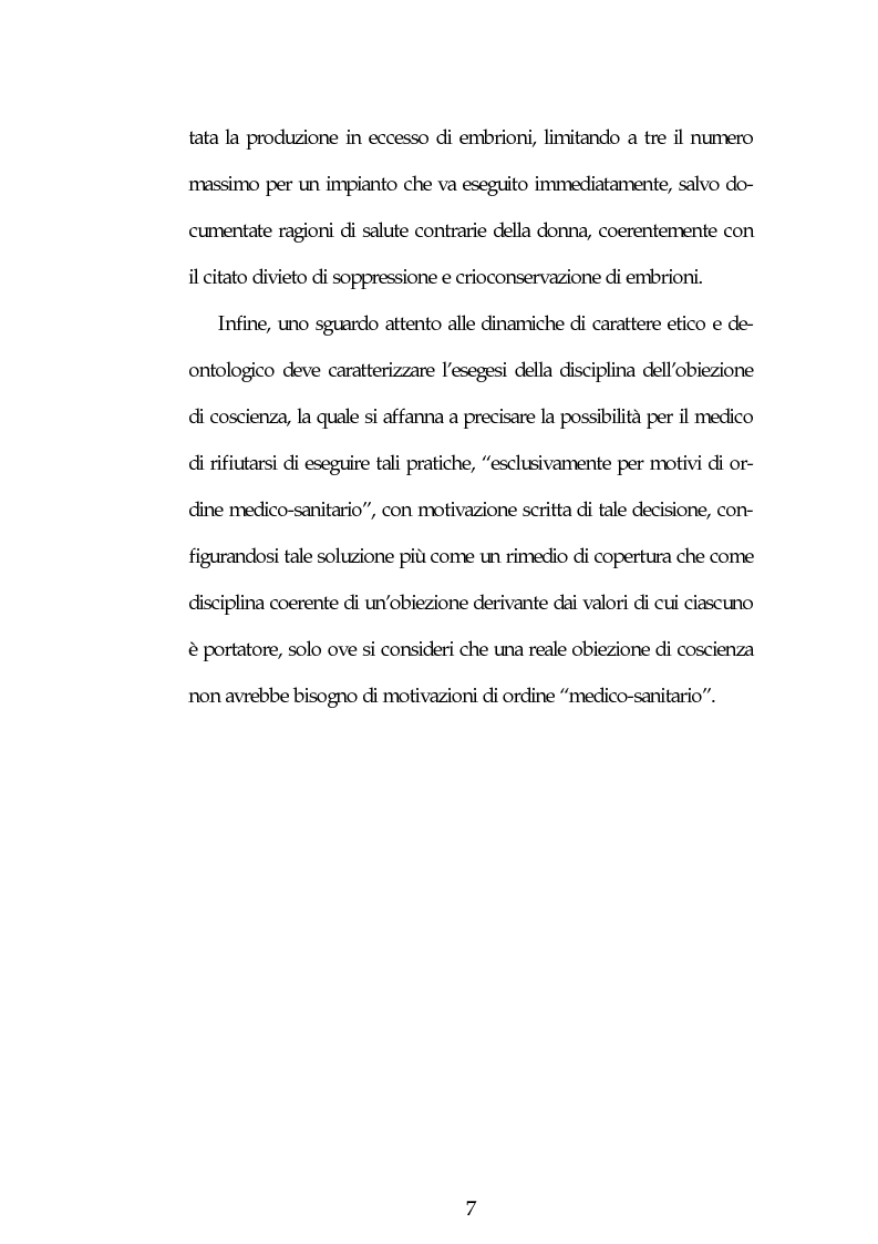 Anteprima della tesi: Aspetti etici, deontologici e medico legali in tema di recenti norme sulla Procreazione Medicalmente Assistita, Pagina 5