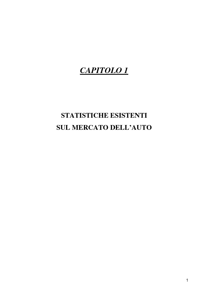 Anteprima della tesi: Analisi delle dinamiche del mercato dell'auto dal 1989 al 2002, Pagina 1